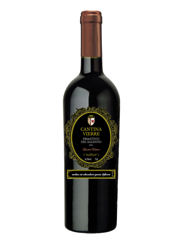 Cantina Vierre Primitivo Del Salento – 2021 – 14.5% – Vang Ý